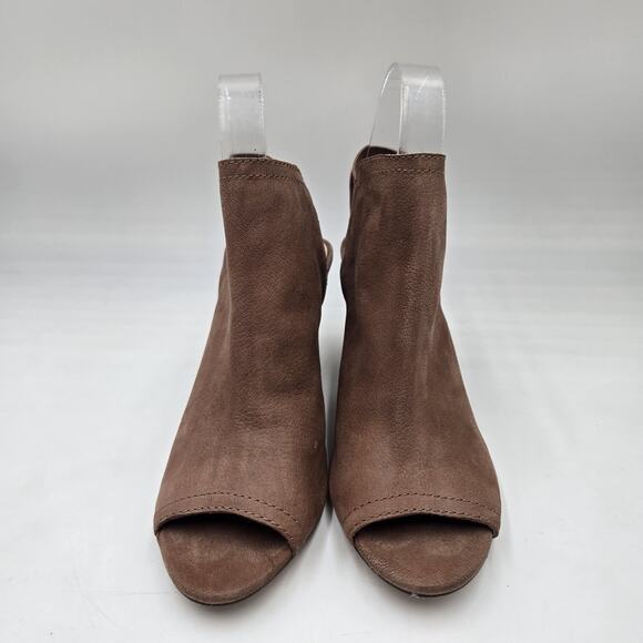 Vince Camuto X Revolve Edora Heel Brown Cone Heel Sz 7.5 Peep Toe - Picture 2 of 7